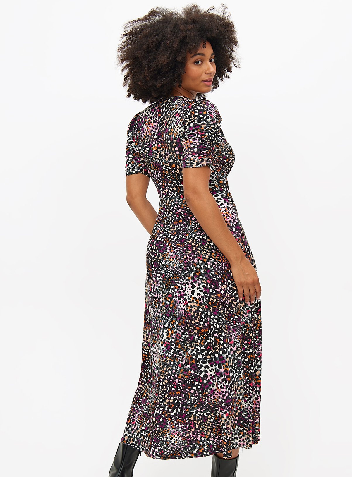 Abstract Confetti Print Midaxi Tea Dress 6 - Image 4 thumbnail